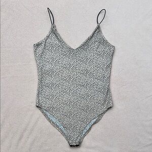 Gaze XS leopard print bodysuit with thin elastic straps